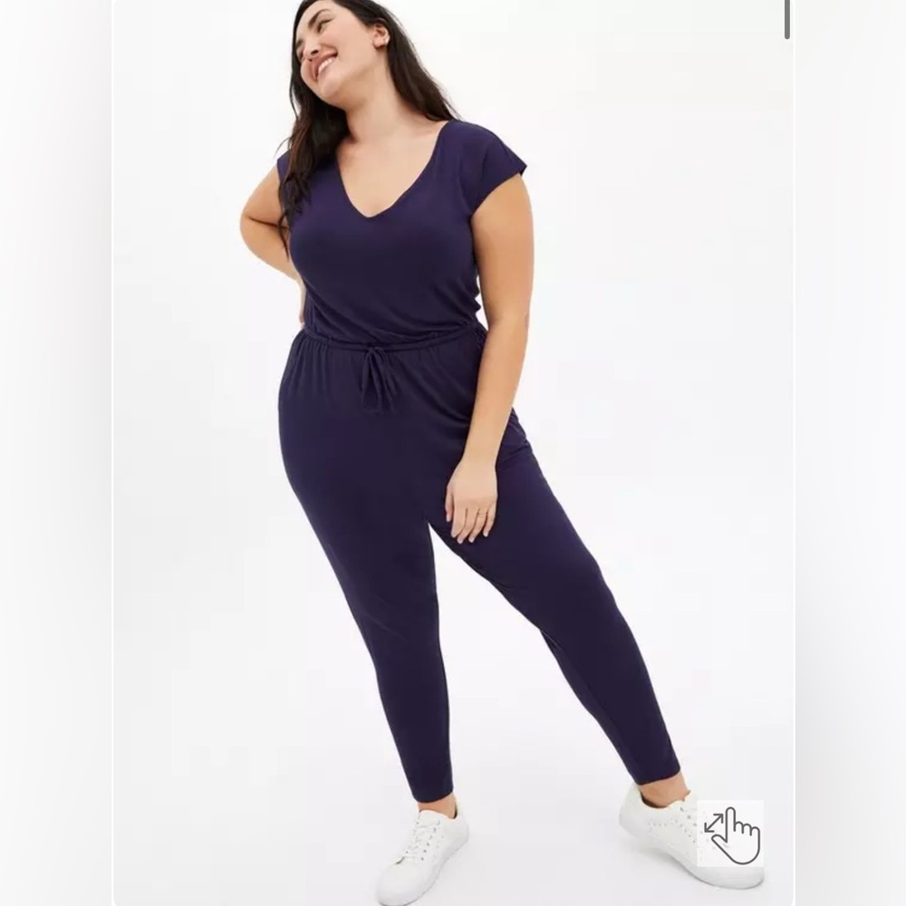 TORRID Jersey Dolman Sleeve Jumpsuit / Size 3X / Navy Blue